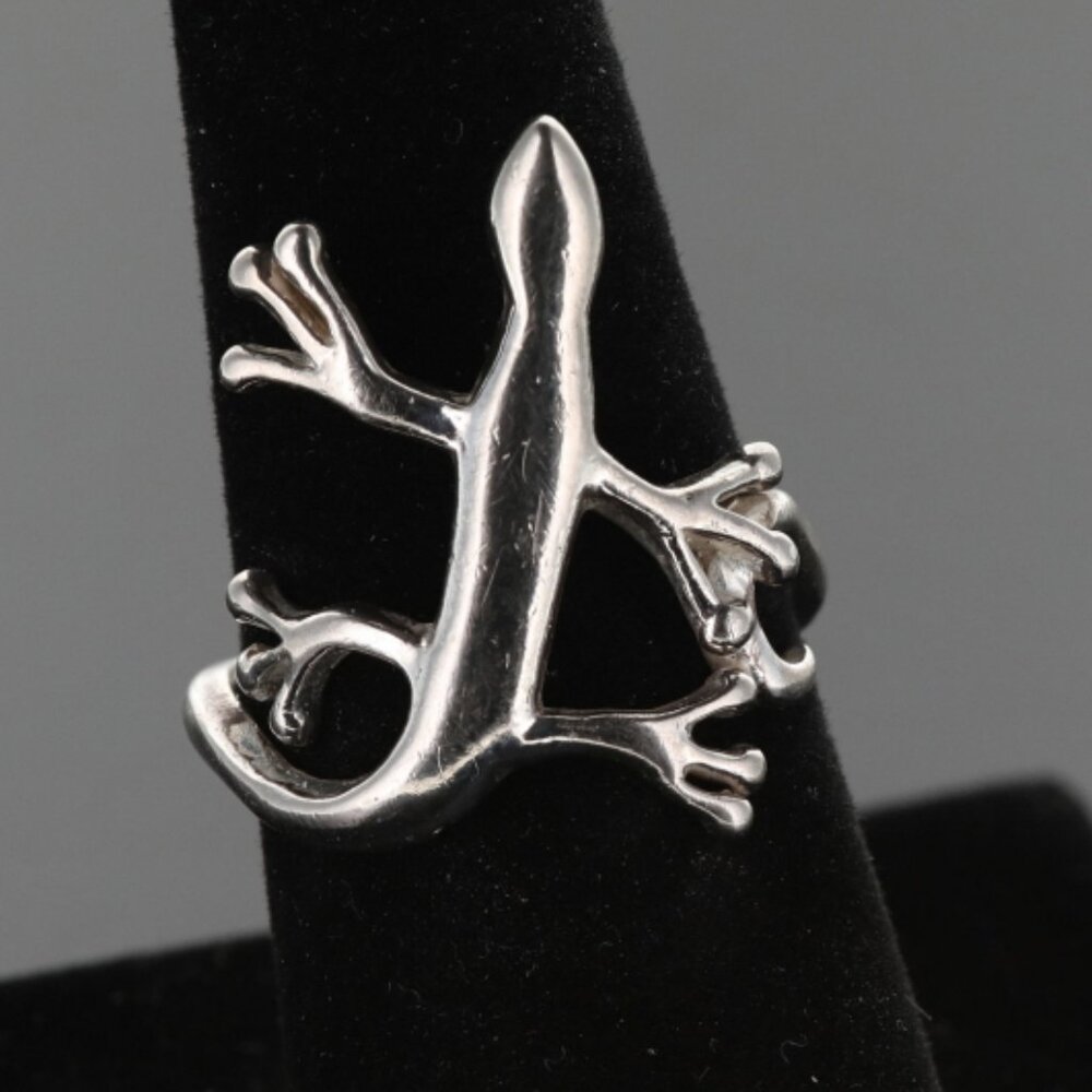 Lizard Ring STERLING SILVER 925 Gecko Lizard Handmade Animal Jewelry Gift